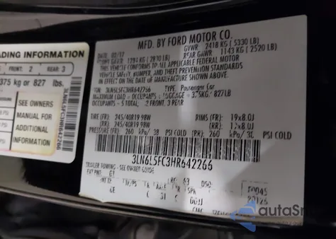 2017 Lincoln Mkz Reserve из США, поврежденный, VIN 3LN6L5FC3HR642266